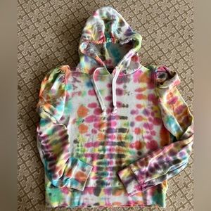 Generation love multicolor rainbow puffed sleeve hoodie
